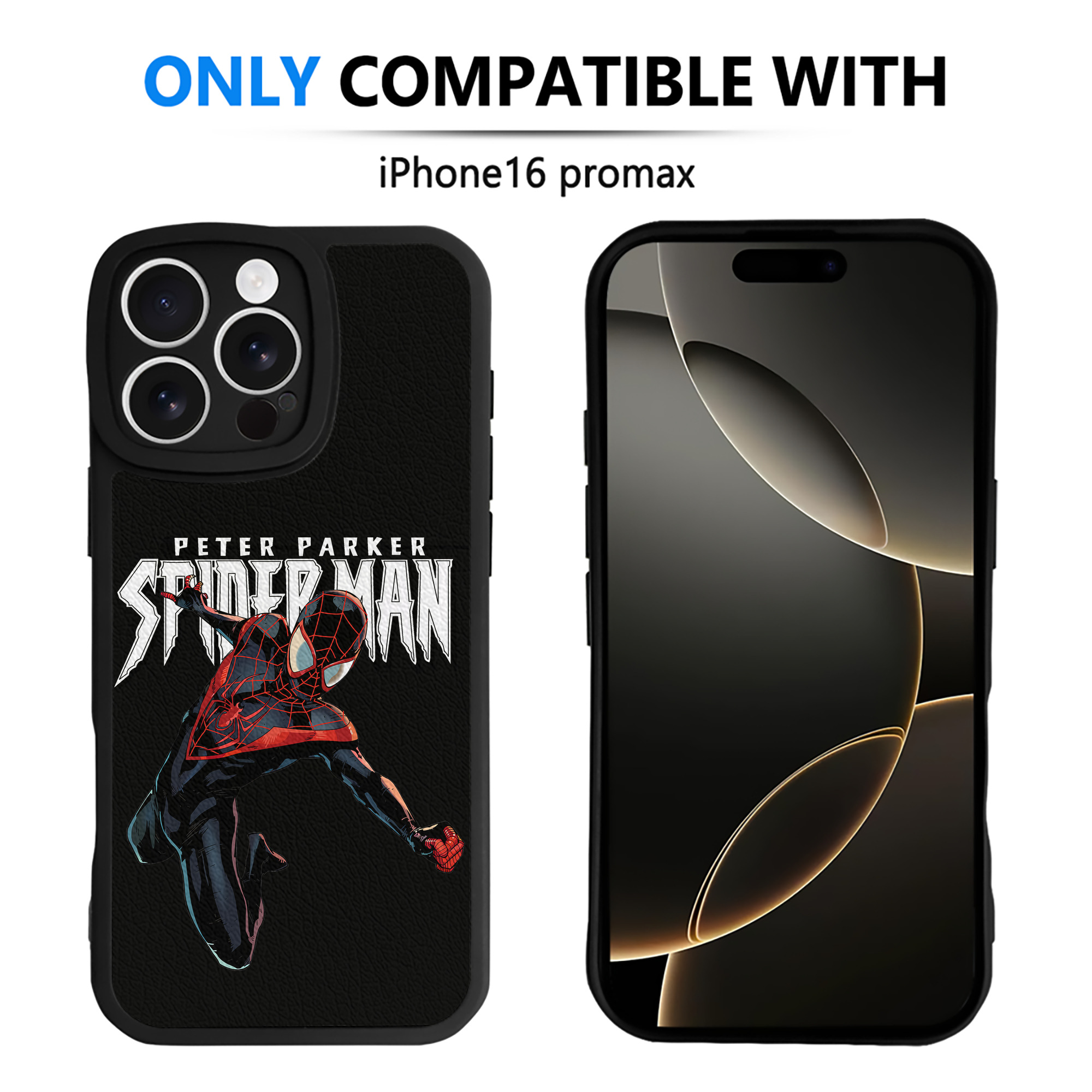 （画像用） Spider Man スパイダーマン 【iPhone 16シリーズ対応】シリコンスマホケース（レザー調） 材質：シリコン